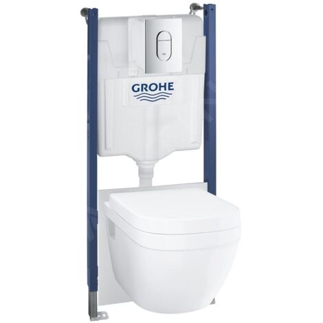 Grohe Solido - Set de bâti-support, cuvette et abattant softclose, rimless, plaque Arena Cosmopolitan, chrome 39700000