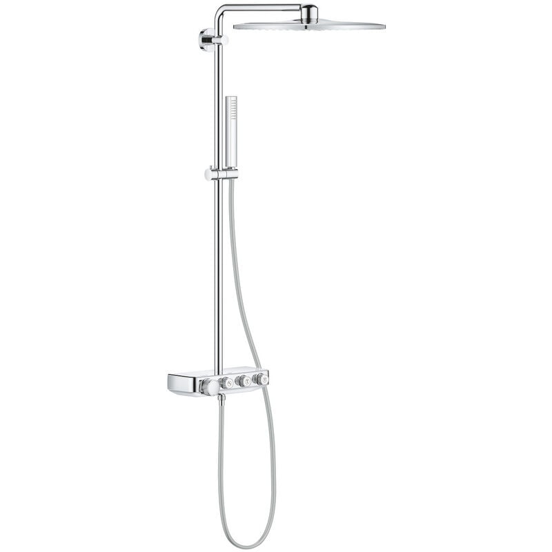 Euphoria SmartControl System 310 Cube Duo Shower system with thermostat for wall mounting, Chrome (26508000) - Grohe