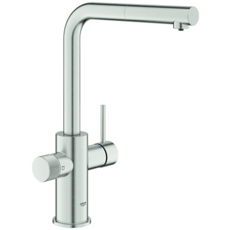 Grohe SPT-Batterie Blue Pure Minta 30590 L-Ausl. azb. Mous. supersteel