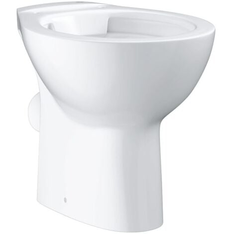 Grohe Stand-Tiefspül-WC Bau Keramik, Abgang waagerecht, spülrandlos, aus Sanitärkeramik, Alpinweiß