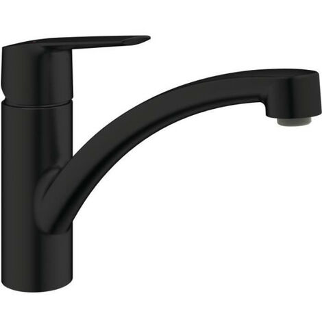 GROHE Start - 324412432 - Robinet de cuisine - Mitigeur monocommande évier - Noir mat - Bec bas - Rotation 140°