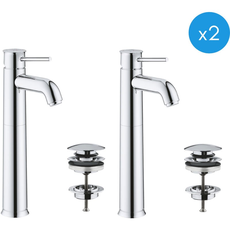 Start Classic Set of 2 single lever basin mixers, size xl, Chrome (23784000-DUO) - Grohe