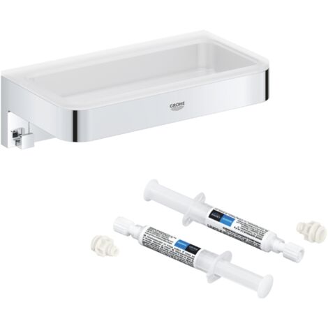 GROHE Start Cube + GROHE QuickGlue A2 estante rectangular para acceso con dos placas de fijación