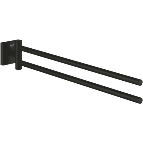 Grohe Start Cube - Portasciugamani doppio, lunghezza 44 cm, nero opaco 409762430