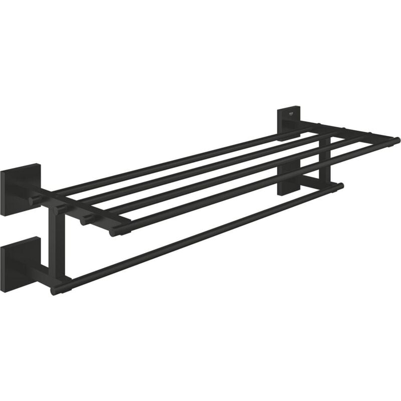 Grohe - Start Cube rack porte-serviettes en métal 60 cm avec fixations cachées, noir mat (G410992430)