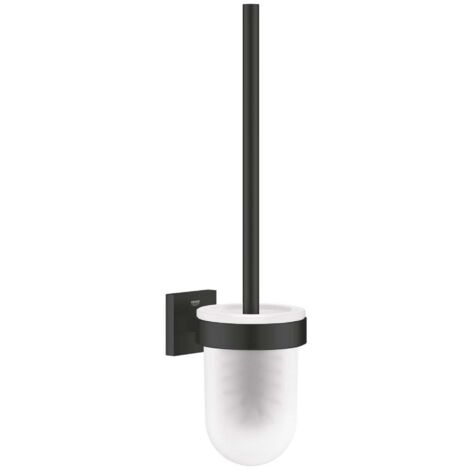 Grohe Start Cube - Scopino WC con supporto a parete, vetro/nero opaco 409772430