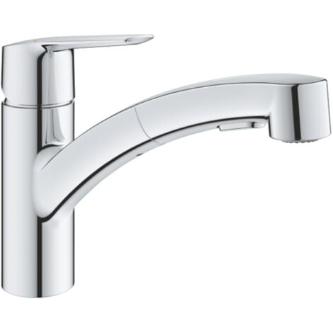 Grohe Start Küchenmischer 1/2' mit niedrigem Auslauf und doppelter Handbrause, Chrom (G30381001)