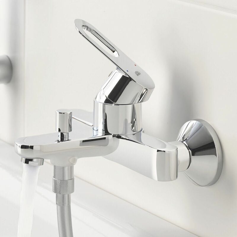 Grohe Start Loop Wall Mounted Bath Mixer Tap Exposed Diverter Chrome 23355000 - Silver