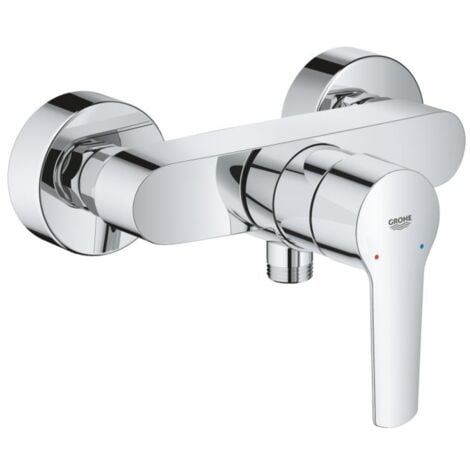 GROHE Mitigeur monocommande douche Start, montage mural, raccord fileté pour flexible en 1/2, rosaces métal incluses, 24208002