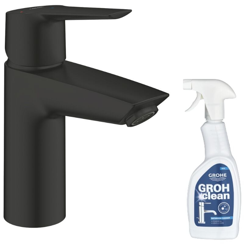 Grohe - Mitigeur lavabo Start ouverture eau froide noir s + nettoyant GrohClean - noir mat
