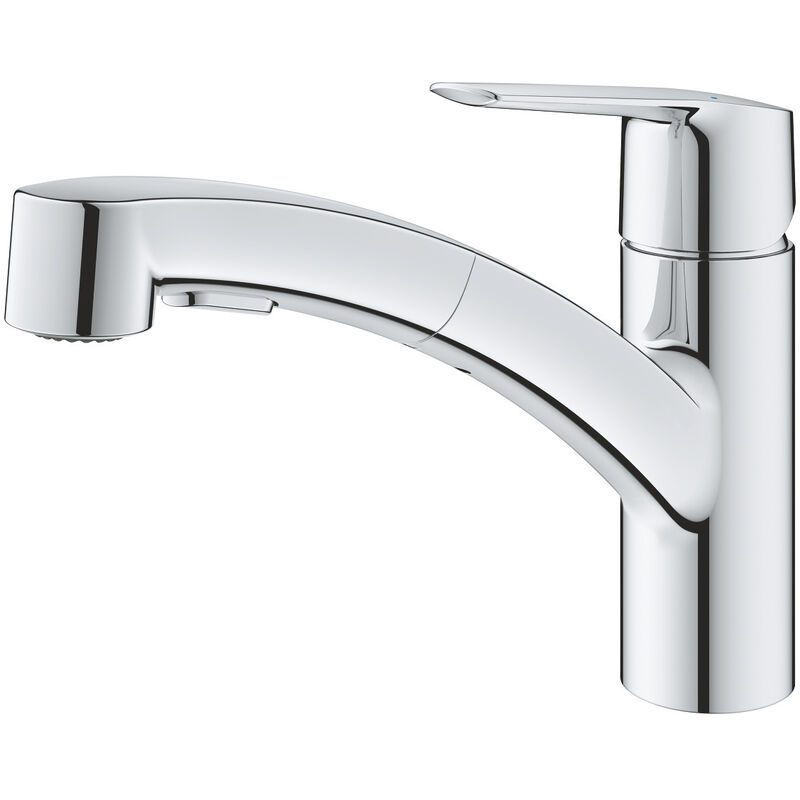 Grohe - start Mitigeur monocommande pour évier, avec douchette extractible 2 Jets, Chrome(30531001)