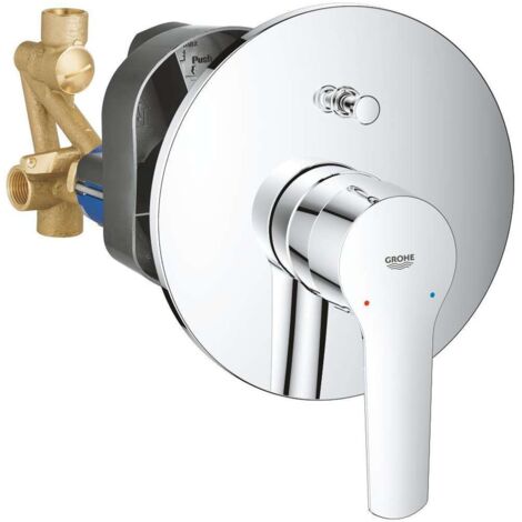 Grohe Mischbatterie Für Badewanne/Dusche Mit Druckausgleich – Verchromt, Inkl. 40 Cm Brauseschlauch