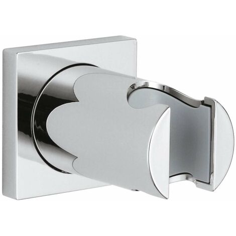 Grohe – Support mural pour douchette Rainshower – Métal chromé – Dimensions plaque 50x50mm – Installation rapide et sécurisée