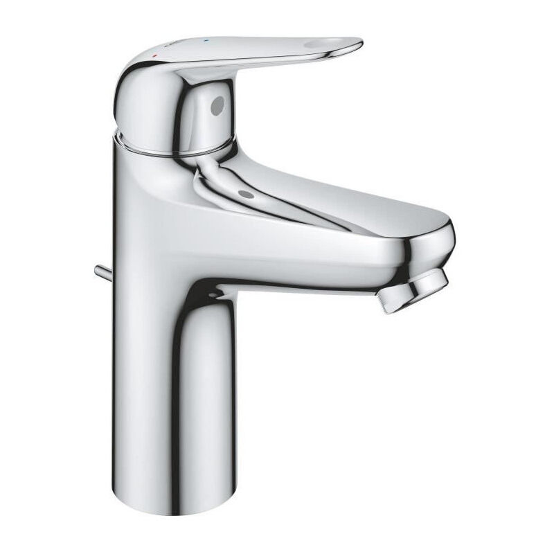 Grohe - Mitigeur monocommande lavabo Swift - 24328001 - Chromé - Taille m - Ouverture Eau Froide - Economie d'eau -Tirette et v