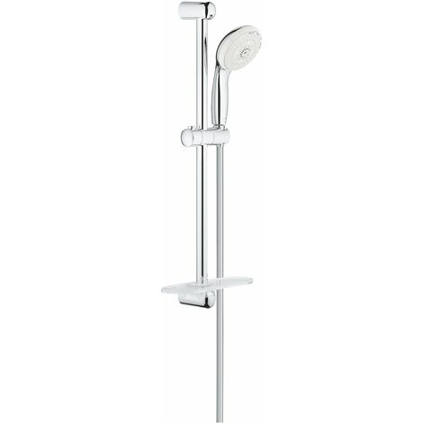 EMKE Kit de douche avec barre de douche 85 cm + pommeau de douche avec  tuyau de 150 cm + porte-savon et support pour salle de bain, colonne de  douche, ensemble de