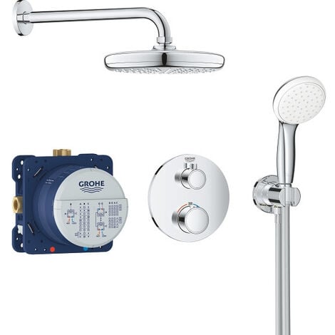 Grohe Tempesta 210 shower set with concealed thermostat, chrome (34727000)