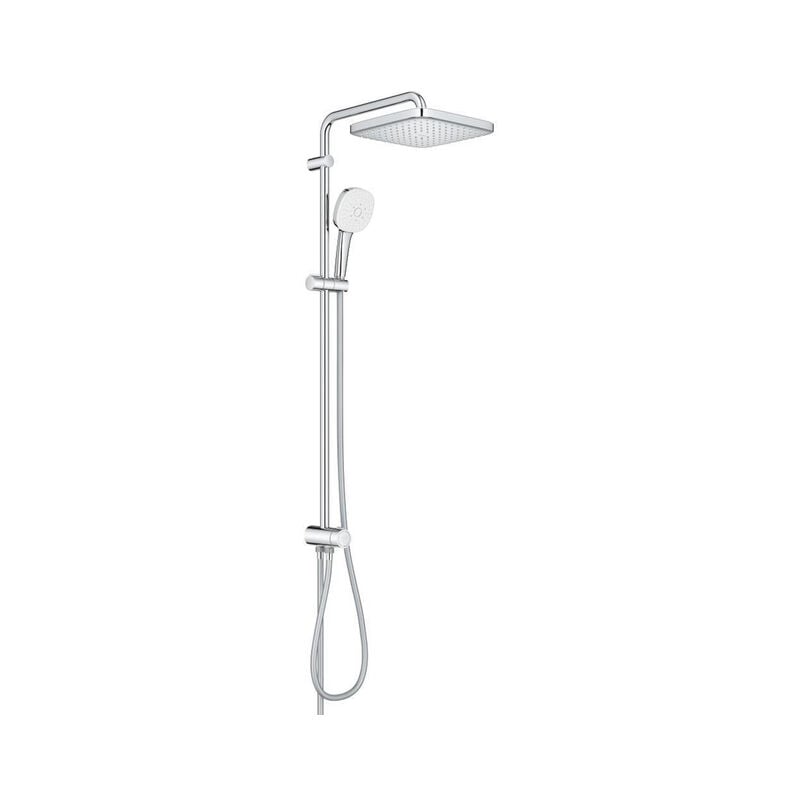Tempesta 250 Cube Douche pluie - 103.6cm - pomme de douche 25cm - douchette carrée - 3 jets - avec inverseur - chrome - Grohe