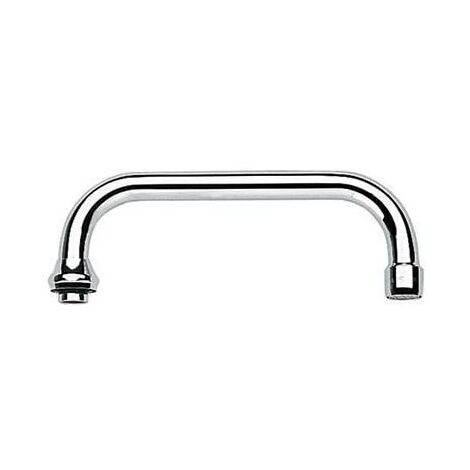 Grohe U-Auslauf, für Küchen-Wandbatterien, 1/2", Ausladung 200mm, Chrom, Bogenauslauf, Auslauf mit Mousseur