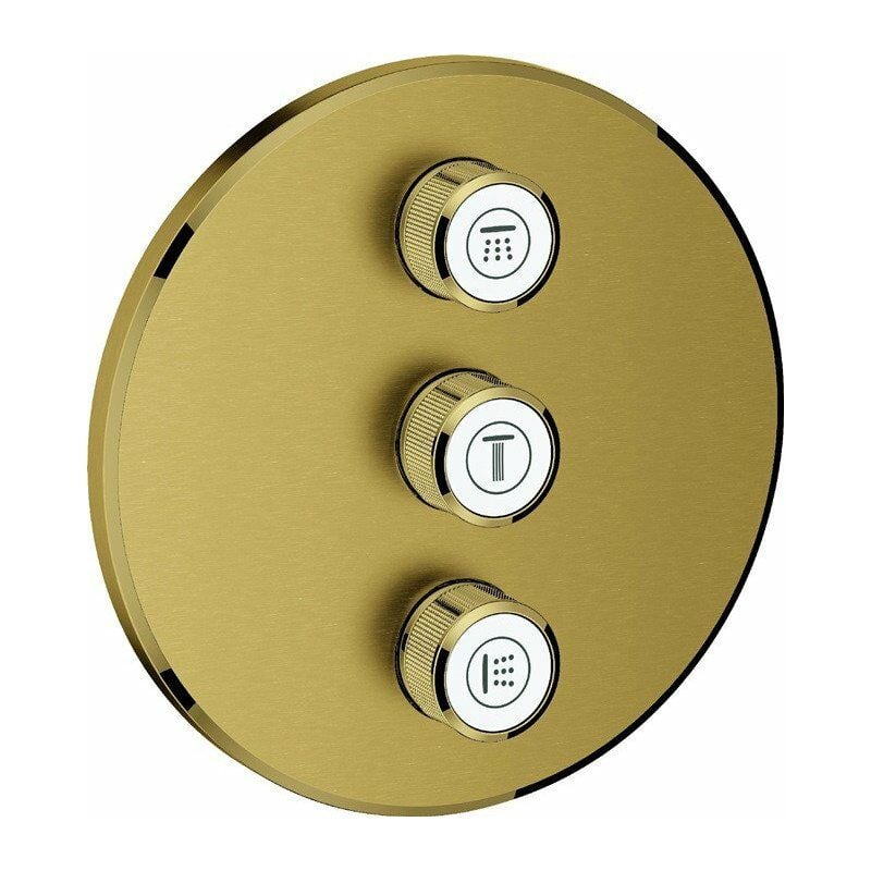 

Válvula oculta triple Smart Control 29122 FMS redonda geb oro brillante.