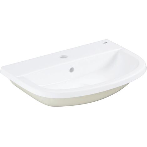 Grohe – Vasque à encastrer 560x400 mm – Céramique sanitaire blanc alpin – Semi-circulaire avec trou pour robinet – Trop-plein inclus