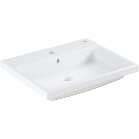 Grohe – Vasque à encastrer 61x49 cm – Céramique blanche alpin – Traitement PureGuard anti-calcaire – Rectangulaire avec trop-plein - 3947900H