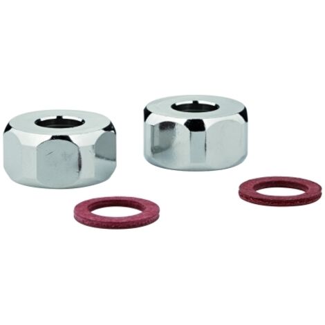 Grohe Verschraubung 12901 1/2" Bohrung 10,5mm vernickelt 2 Stück chrom