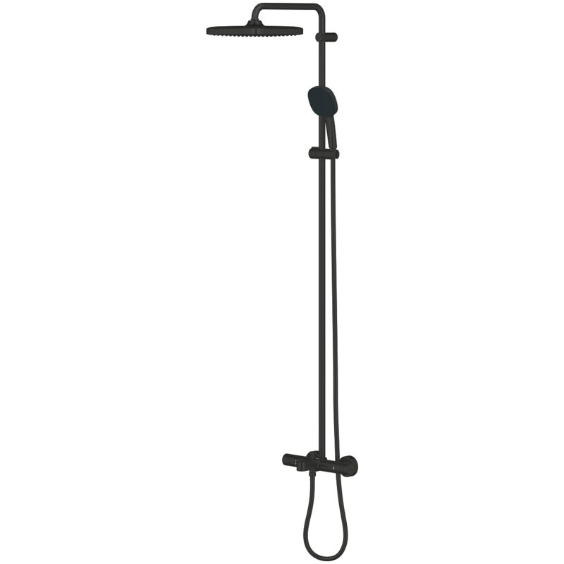 Vitalio Comfort 250 colonne de douche thermostatique bain/douche + douche de tête + douchette à main, noir mat (G269842431) - Grohe