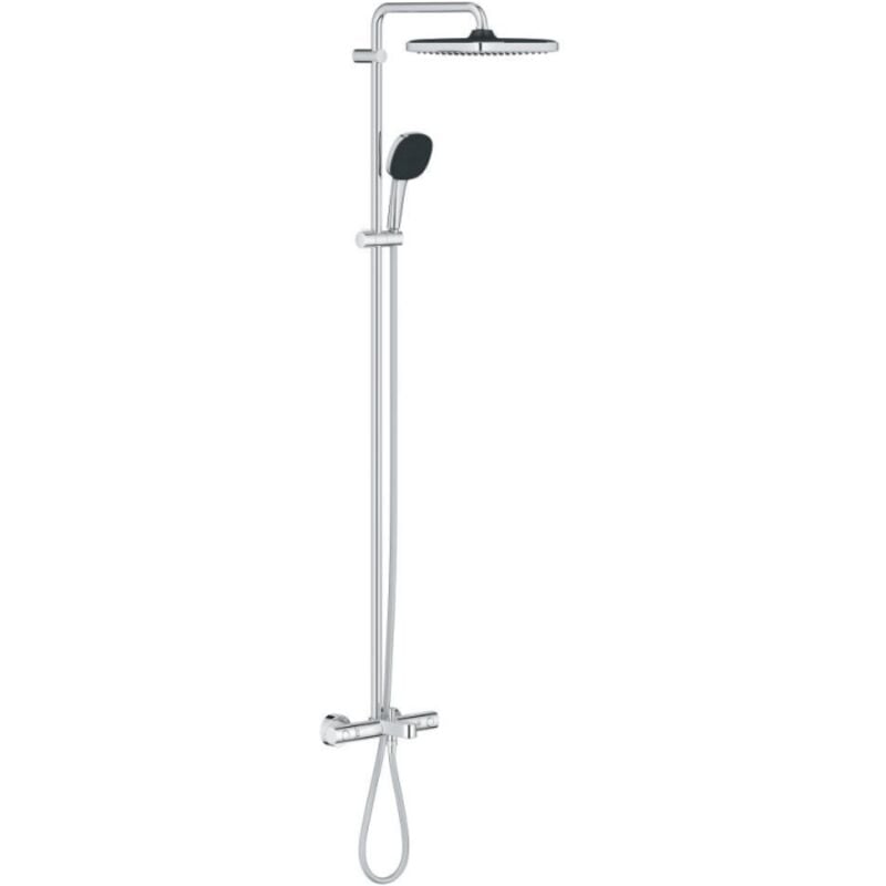 Vitalio Comfort - Set de douche avec thermostat de bain, 25x25 cm, 2 jets, chrome 26984001 - Grohe