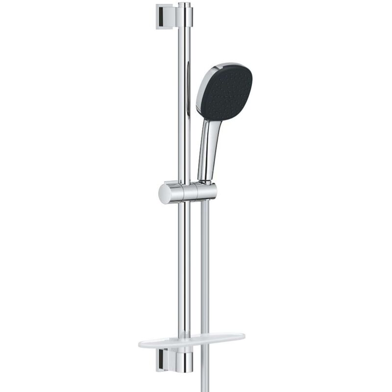 Grohe - set de pommeau de douche, flexible et barre avec tablette, 2 jets, chrome 26929001