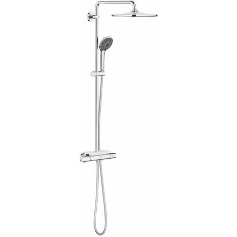 Grohe Vitalio Joy - Set doccia 310 termostatico a parete e mensola, 3 getti, cromo 26401001