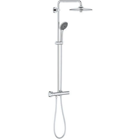 Grohe Vitalio Joy Shower System columna de ducha con mezclador termostático  310 cromo + microfibra Batinea 40x40 naranja