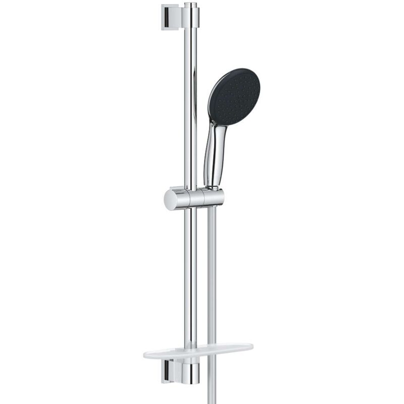 Ensemble de douche avec pommeau 2 jets, barre 60cm, flexible et tablette Grohe Vitalio Start 110 26952001 - Economie d'eau - Ch