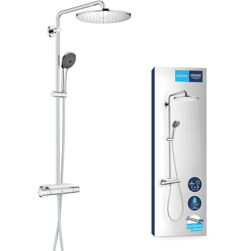 Colonne de douche avec mitigeur thermostatique Vitalio System 310 Chromé 26401001