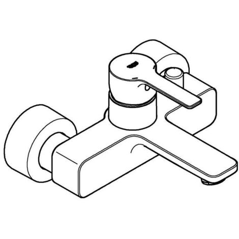 Grohe Wannen-Einhebelmischer Lineare hard graphite gebürstet, Wandmontage