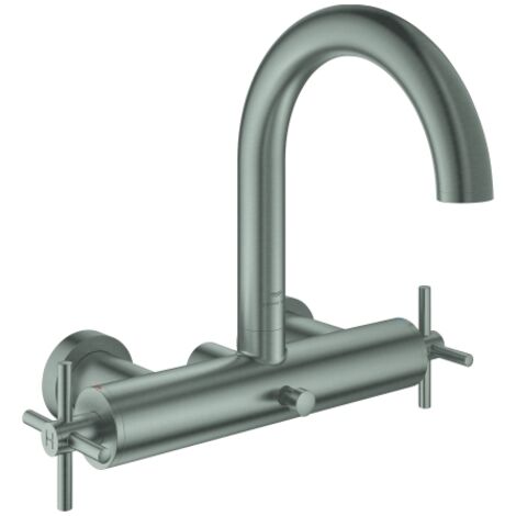 Grohe Wannen-Zweigriff-Armatur Atrio 1/2", m Kreuzgr., Wd-mont., supersteel