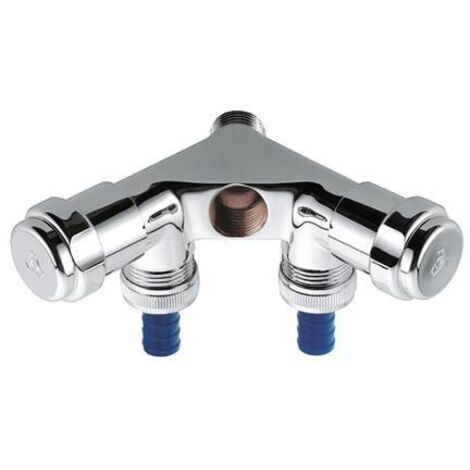 GROHE WAS-Doppelventil 41020 Einfach Design-Griff DN15 Rückflussverh. chrom, 41020000