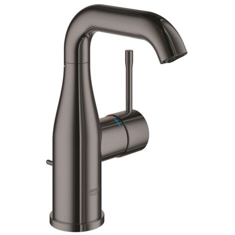 Grohe Waschtisch-Einhebelmischer Essence hd graphite, M-Size, mit Ablaufgarnitur