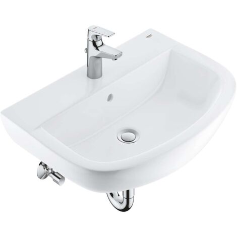 Grohe Waschtisch-Komplett-Set 60 cm weiß Ablaufgarnitur Armatur Waschbecken