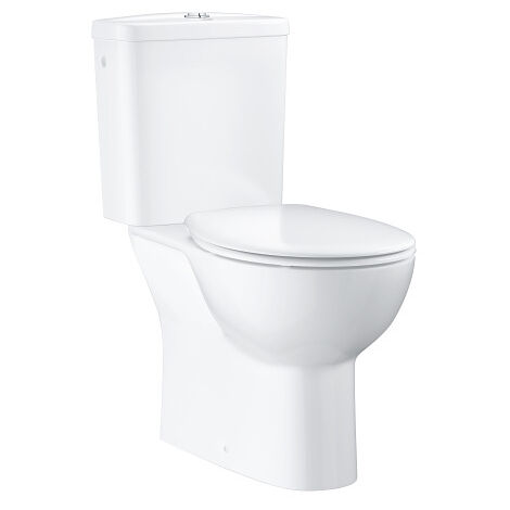 Grohe – WC à poser rimless avec réservoir et abattant SoftClose – Porcelaine vitrifiée – Sortie verticale – Dimensions 364x687x400mm – 39346000