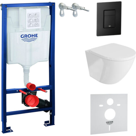 GROHE WC Set mit Vorwandelement, Wand-WC und Spülknopf