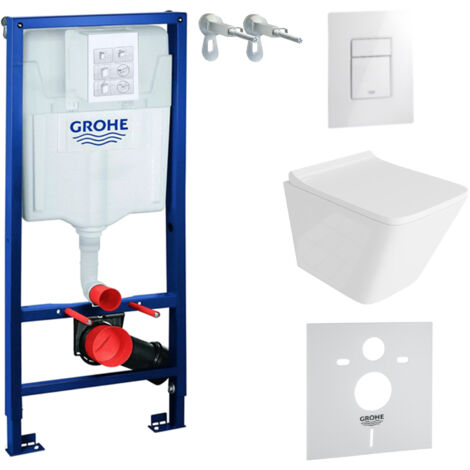 GROHE WC Set mit Vorwandelement, Wand-WC und Spülknopf