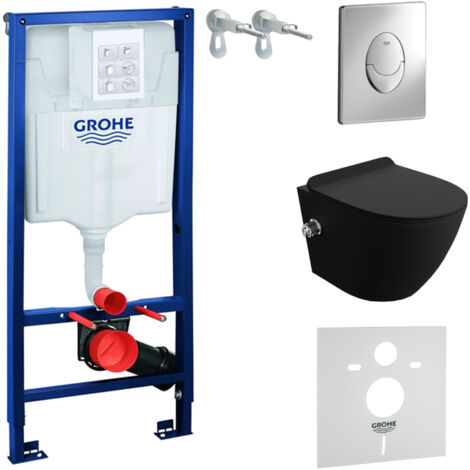 GROHE WC Set mit Vorwandelement, Wand-WC und Spülknopf