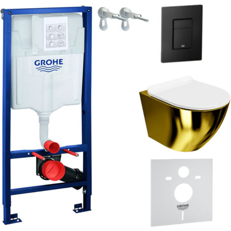 GROHE WC Set mit Vorwandelement, Wand-WC und Spülknopf
