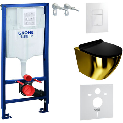 GROHE WC Set mit Vorwandelement, Wand-WC und Spülknopf