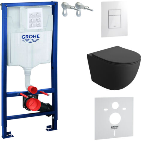 GROHE WC Set mit Vorwandelement, Wand-WC und Spülknopf