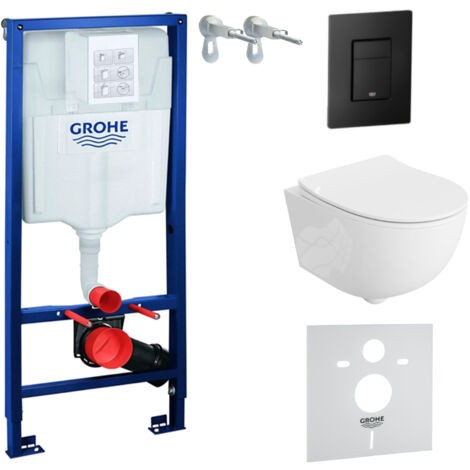 GROHE WC Set mit Vorwandelement, Wand-WC und Spülknopf