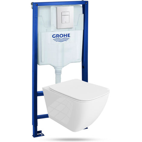 GROHE WC Set mit Vorwandelement, Wand-WC und Spülknopf