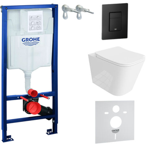 GROHE WC Set mit Vorwandelement, Wand-WC und Spülknopf