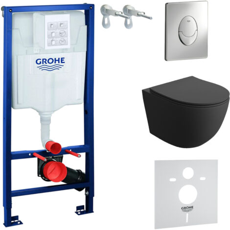 GROHE WC Set mit Vorwandelement, Wand-WC und Spülknopf