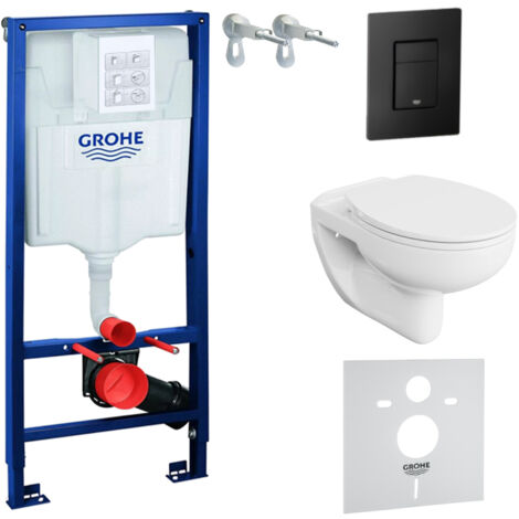 GROHE WC Set mit Vorwandelement, Wand-WC und Spülknopf